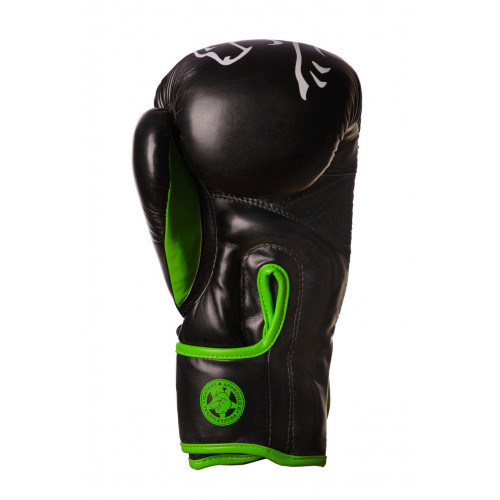 Перчатки боксерские PowerPlay 3018 Black-Green - Фото 4