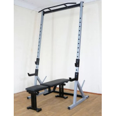 Стойка силовая с турником + Скамья для жима Rn-Sport Powertec GREY Стойка силовая с турником + Скамья для жима Rn-Sport Powertec GREY